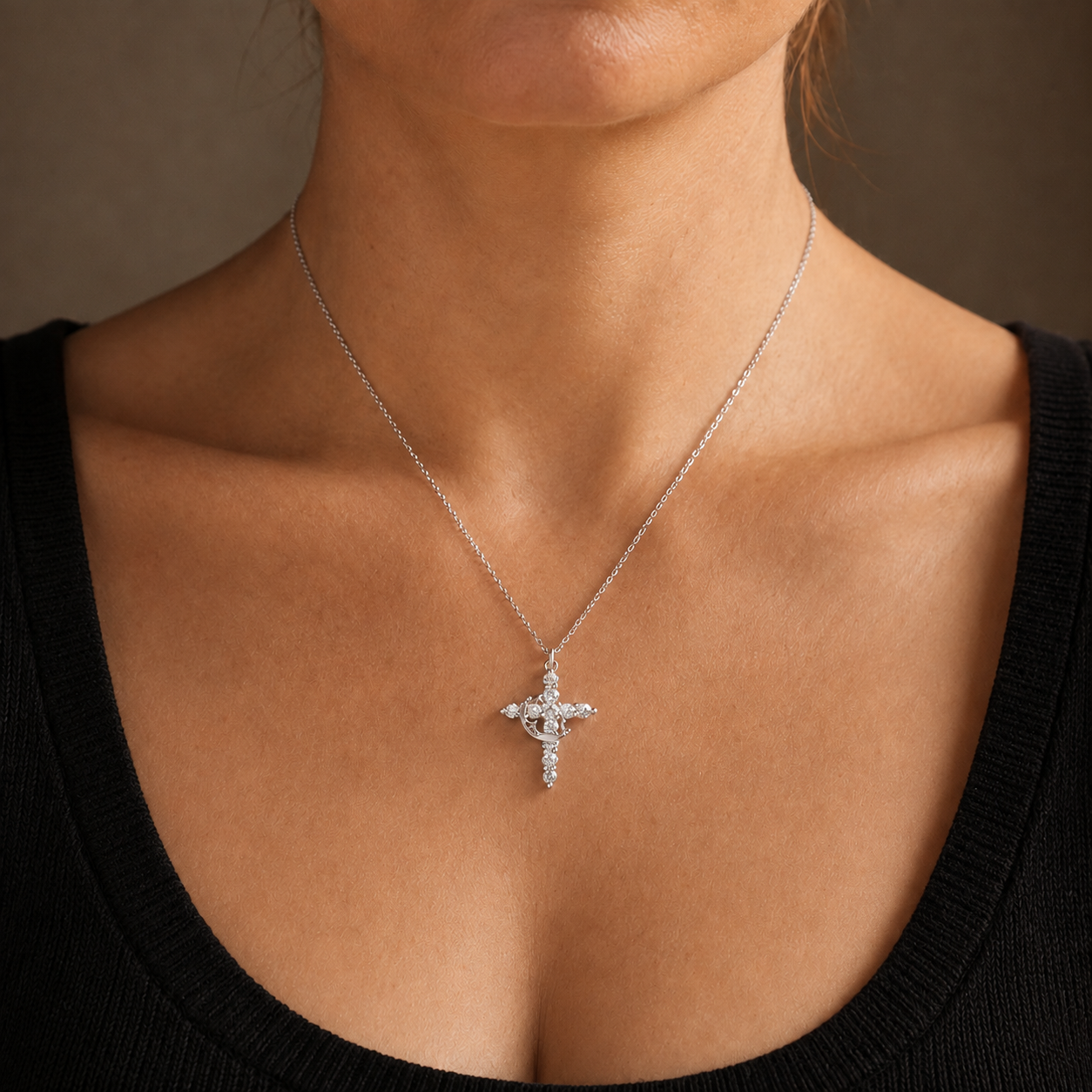 Crown Cross Necklace