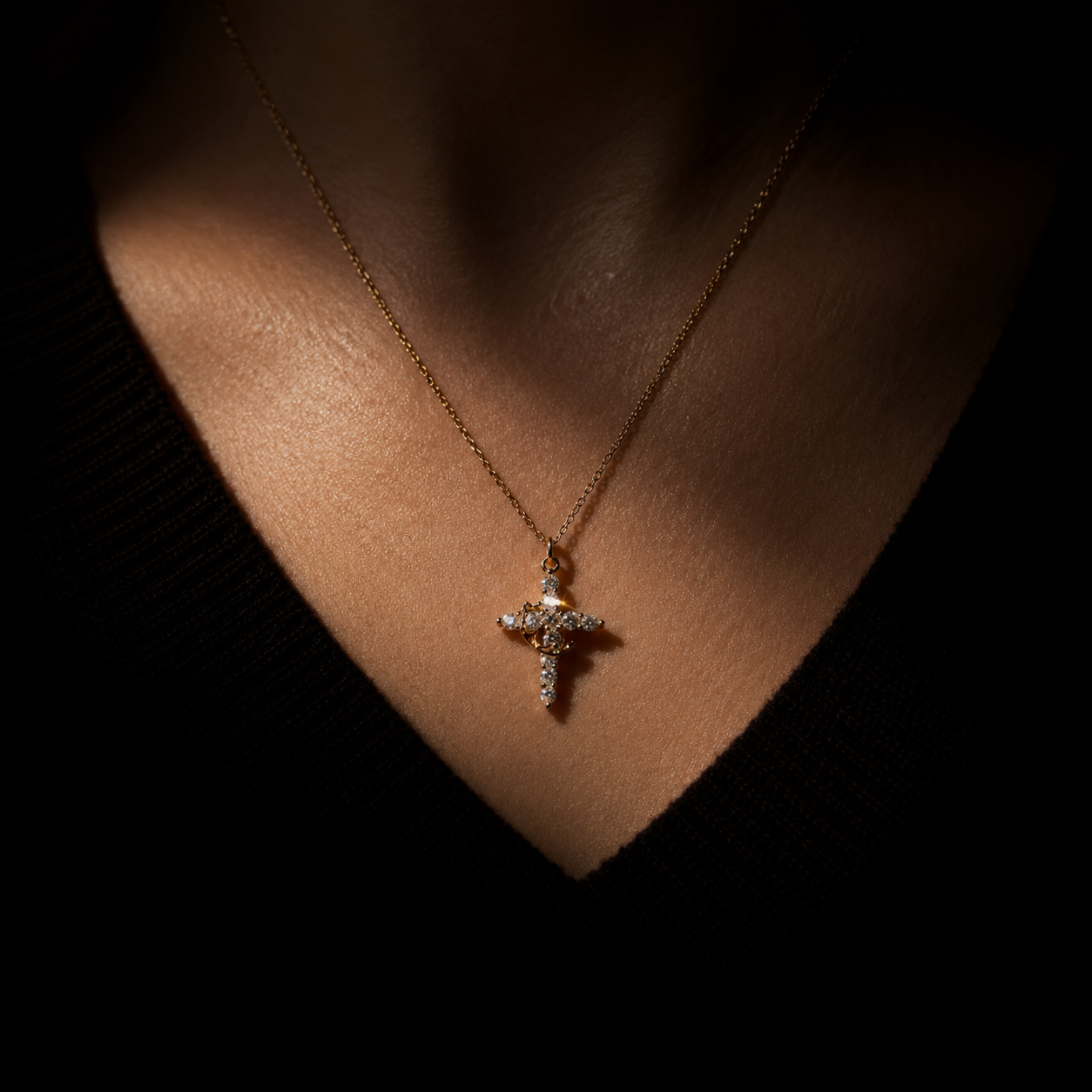 Crown Cross Necklace
