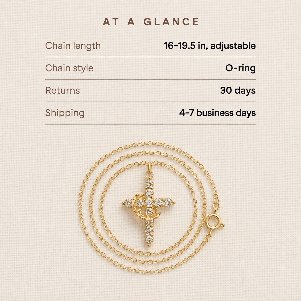 Crown Cross Necklace